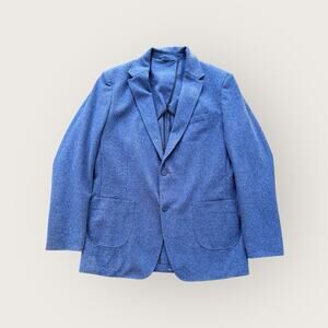 Artefact Men's Stretch Knit Suit Jacket Blazer Heathered Blue XL/Long